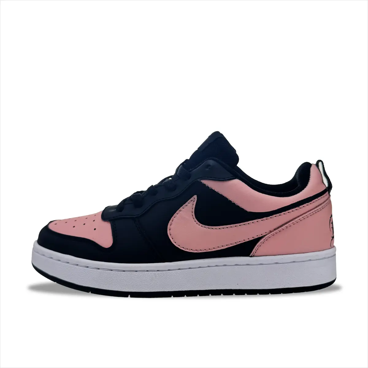 

Nike Court Borough Black Pink Toe нескользящие детские скейтбординг кроссовки для подростков
