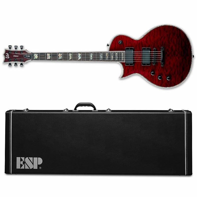 

Электрогитара ESP LTD Deluxe EC-1000 LH QM STBC Left-Handed See Thru Black Cherry Electric Guitar + ESP HARD CASE
