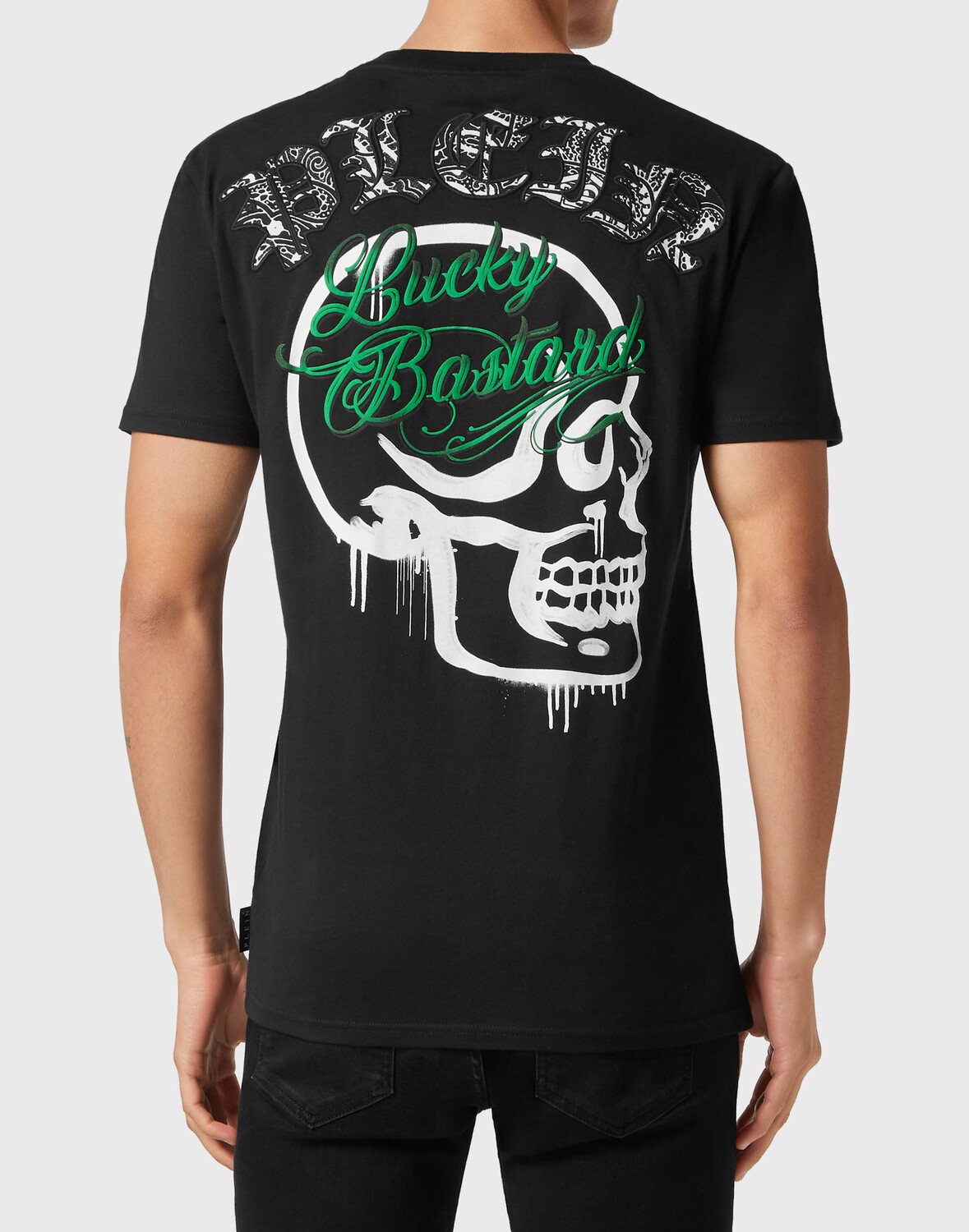 

Футболка Круглый Вырез SS Пейсли Готический Plein Philipp Plein, черный
