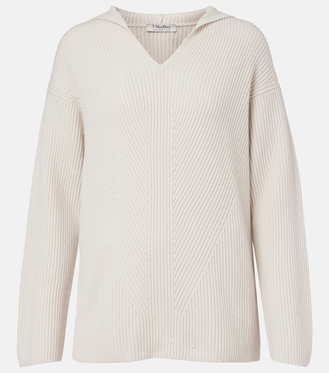 

Фалконе худи из шерсти с рубчатым узором S Max Mara, Winter White