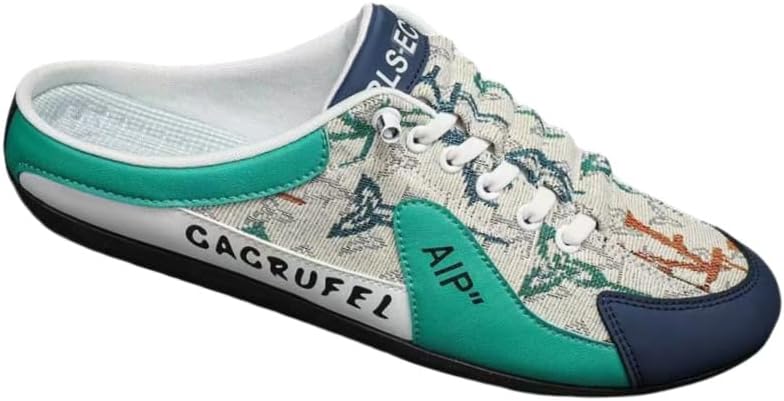 

Мужские дышащие плоские туфли с закрытым носком - легкие повседневные кроссовки для комфорта на улице и повседневного стиля Fusecottc, зеленый