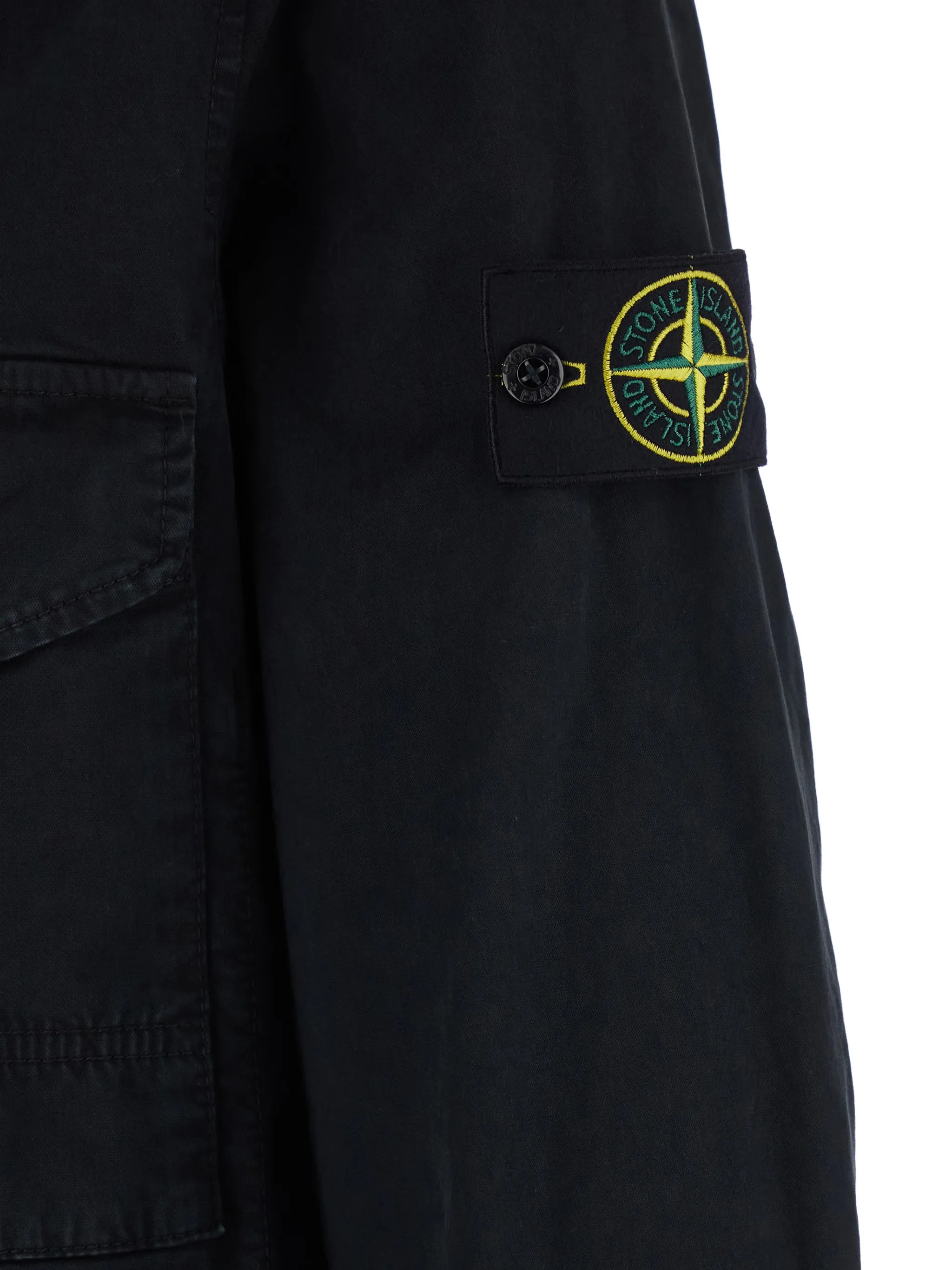 Торфяное пальто с карманом старого образца Stone Island, черный — фото 3