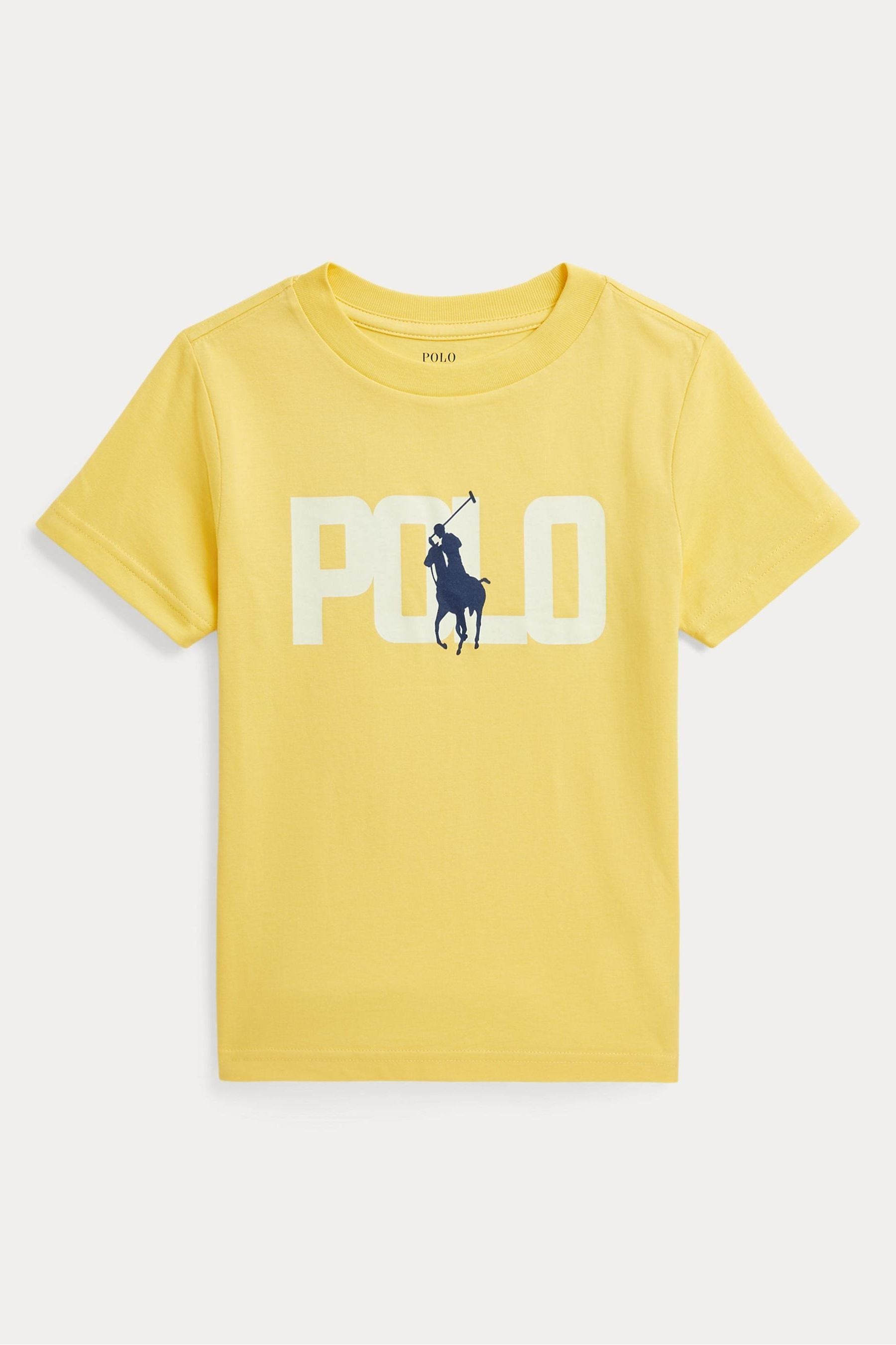 

Футболка для мальчика из хлопкового трикотажа с меняющим цвет логотипом Polo Ralph Lauren, желтый