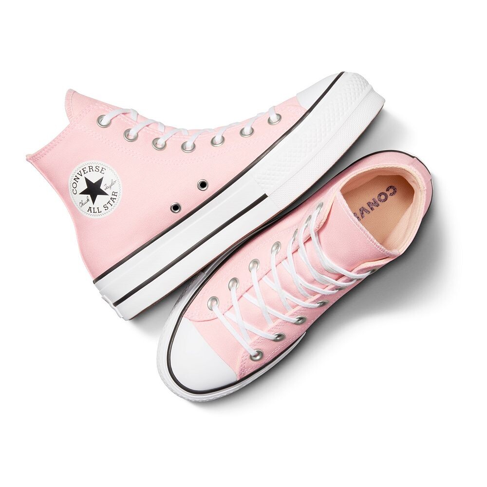 Женские высокие кеды на платформе Converse Chuck Taylor All Star Lift, цвет White Black — фото 4