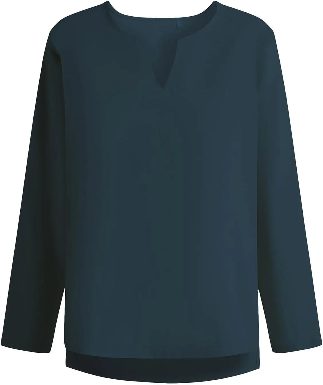 

Мужская хлопковая льняная рубашка с V-образным вырезом и длинным рукавом