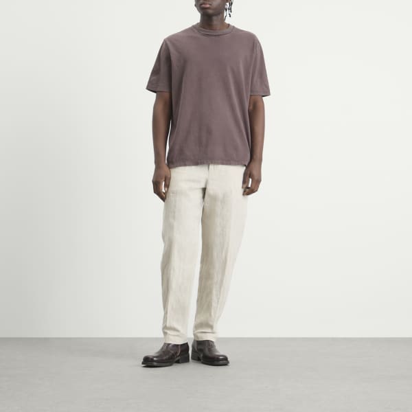 Брюки из хлопка и льна в елочку Dries Van Noten, off белый — фото 4