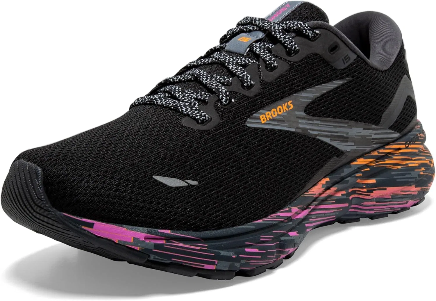 Мужские беговые кроссовки Brooks Ghost 15 нейтрального цвета, Black/Ebony/Nightlife