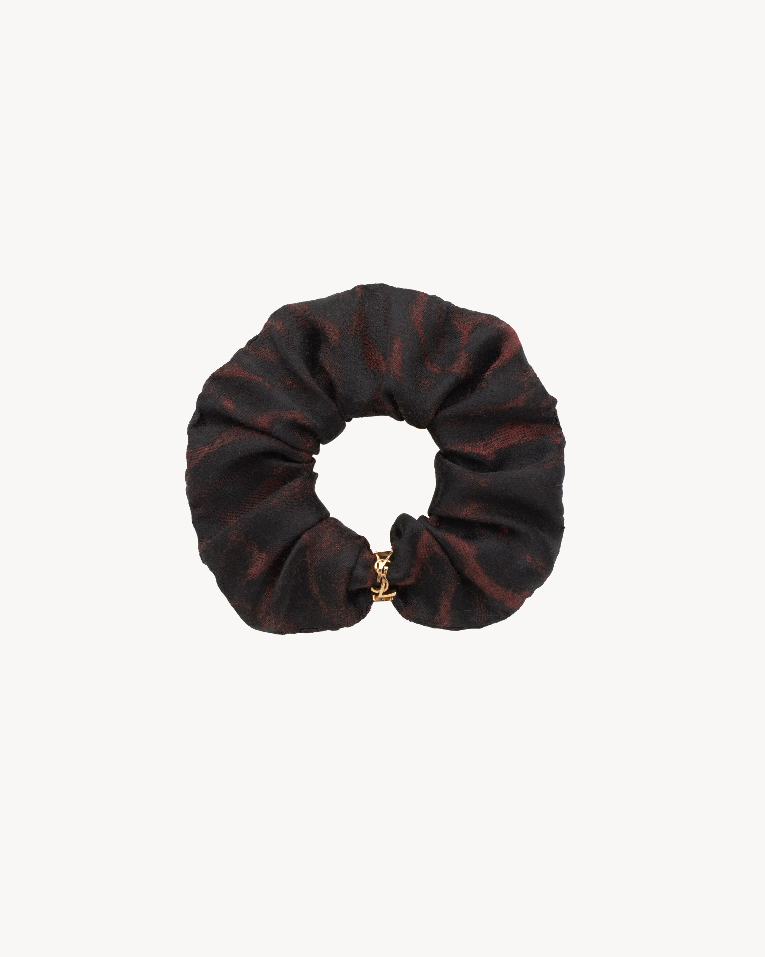 

Резинка для волос Cassandre из жаккарда из шелка и кашемира Saint Laurent, черный