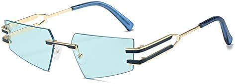 

Женские солнцезащитные очки без оправы из сплава с градиентным переходом цвета, мужские солнцезащитные очки неправильной формы с защитой от УФ-излучения UV400 MTZJH, 5