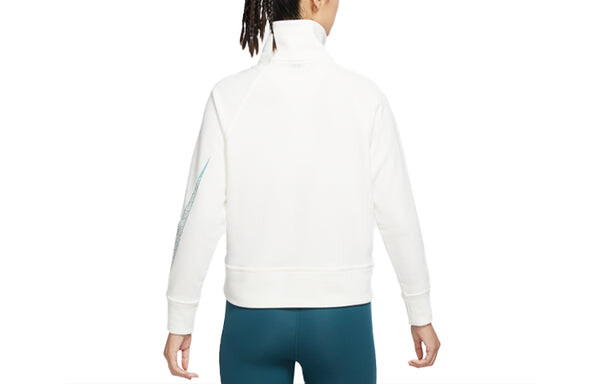 Свитер cny new year's edition casual sports solid color half zipper stand collar hoodie jacket sail white Nike, белый — фото 2