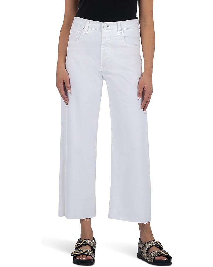 

Джинсы KUT from the Kloth Gwen High-Rise Wide Leg Raw Hem 5 Pockets Zipper Fly, цвет Optic White