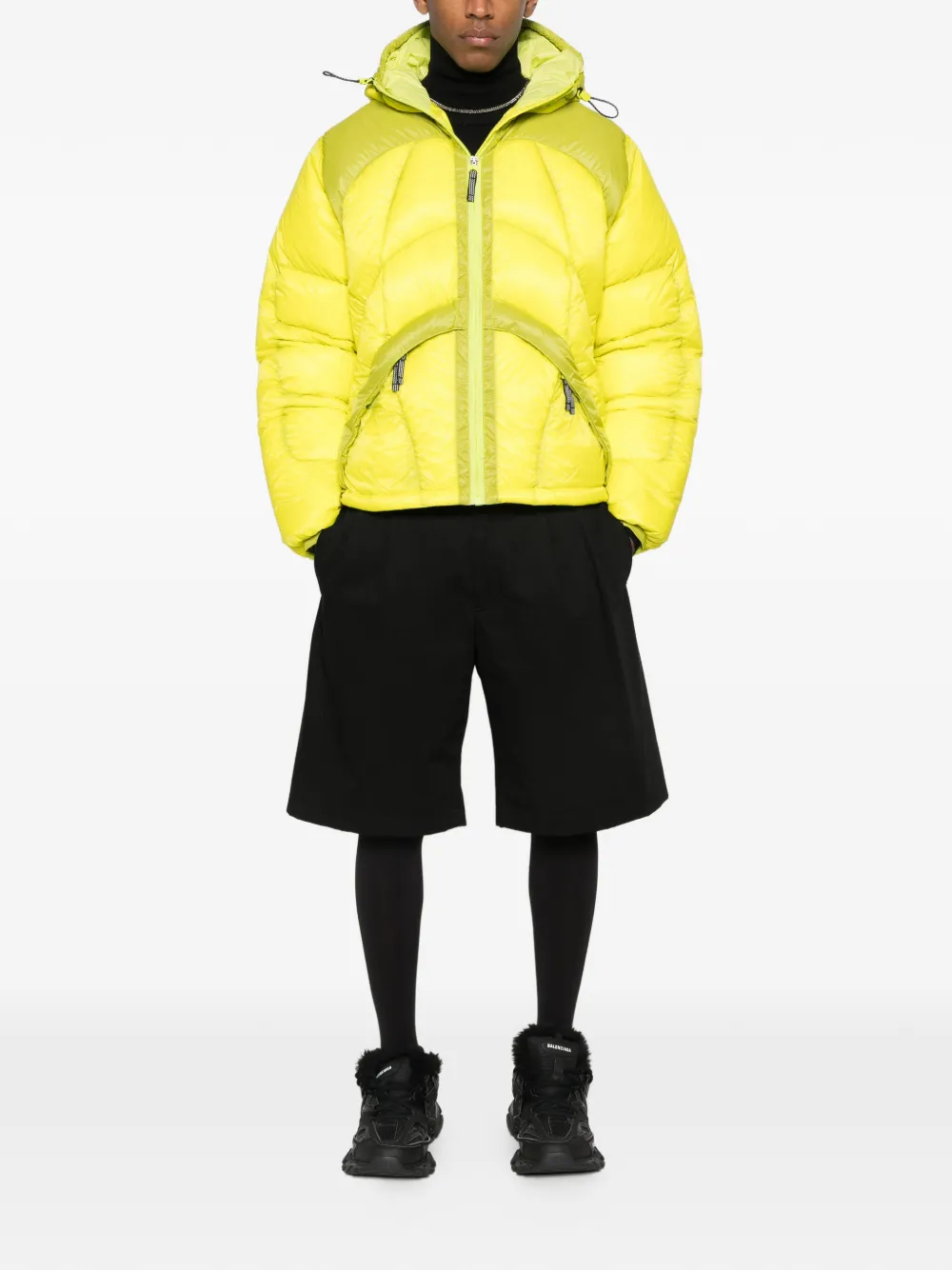 Стеганая куртка с капюшоном из материала Pertex Adidas, желтый — фото 2