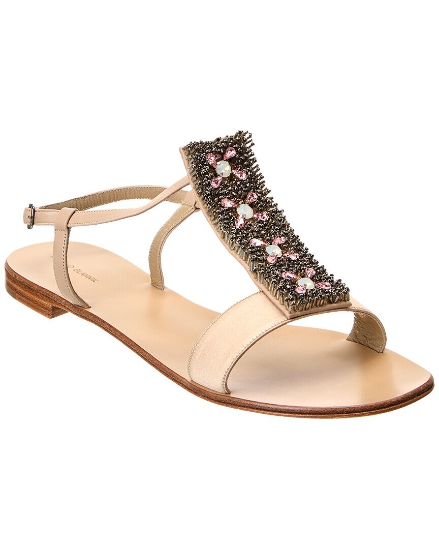 

Кожаные сандалии Manolo Blahnik Rikli 10, коричневый