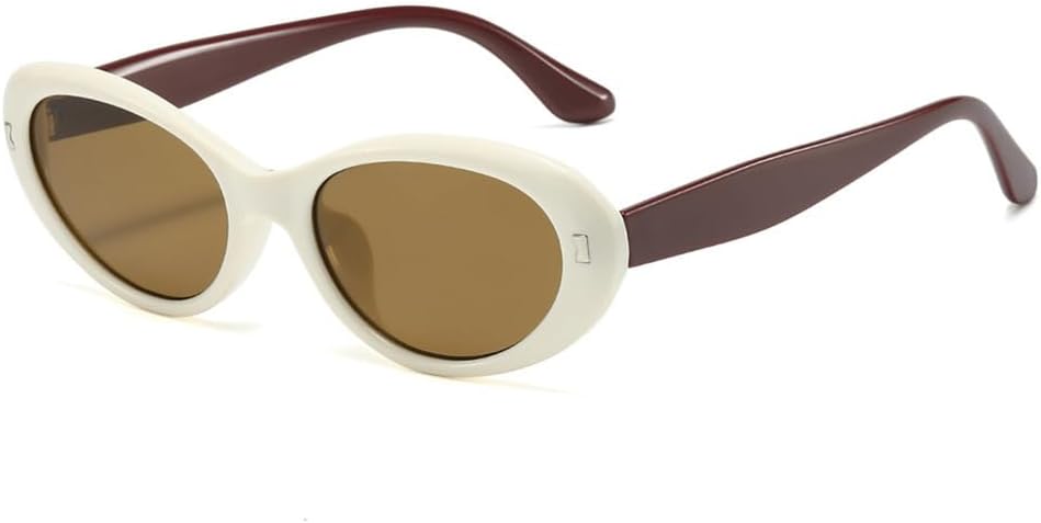 

Круглые солнцезащитные очки для женщин с градиентным покрытием UV400, мужские панк-очки из резины для занятий спортом на открытом воздухе, бега и езды generic, Beige Tea