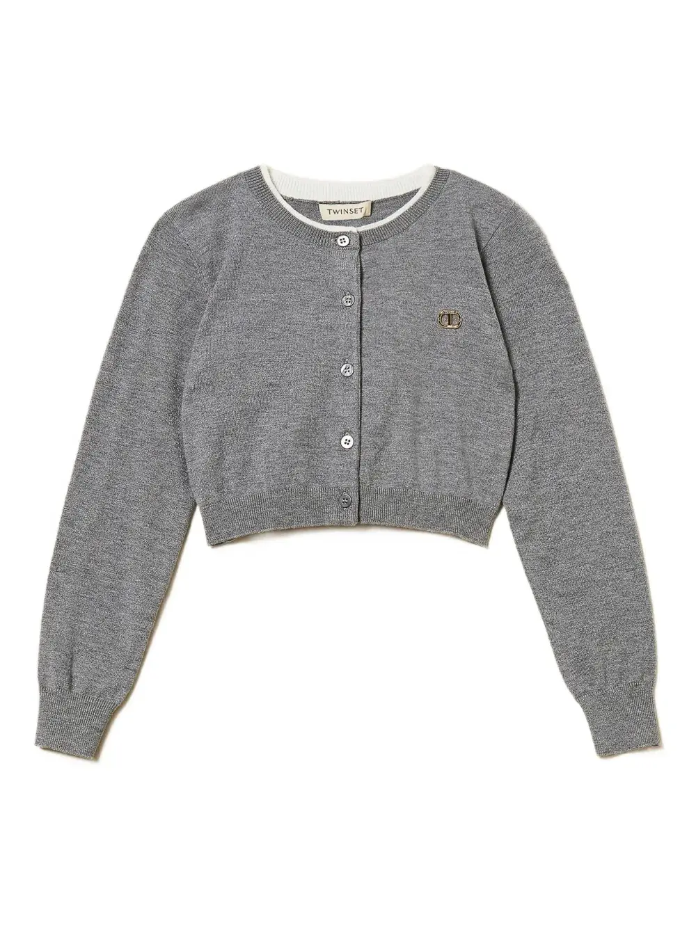 

Корейский кардиган на пуговицах Twinset Kids, серый