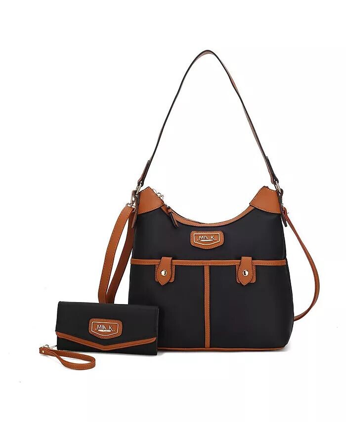 

Нейлоновая сумка через плечо Harper Hobo с подходящим кошельком от Mia K — 2 предмета Mkf Collection, коричневый