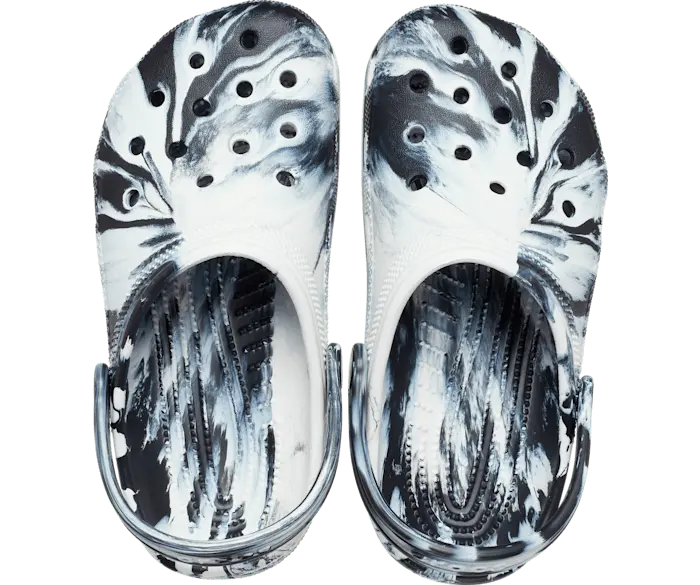 Классические мраморные сабо Crocs детские, цвет Black / White — фото 3