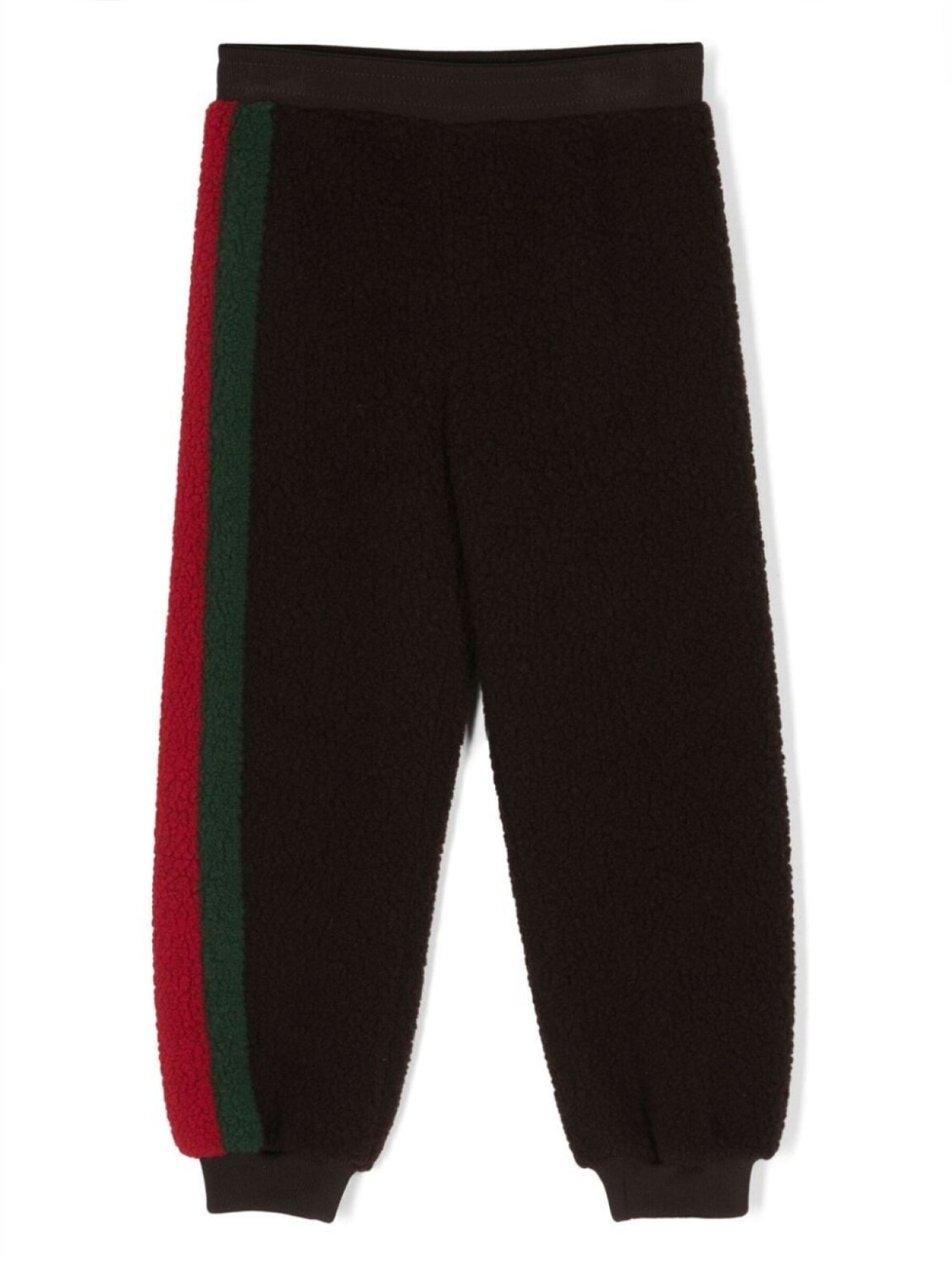 

Gucci Kids спортивные брюки из шерпы с отделкой Web, коричневый