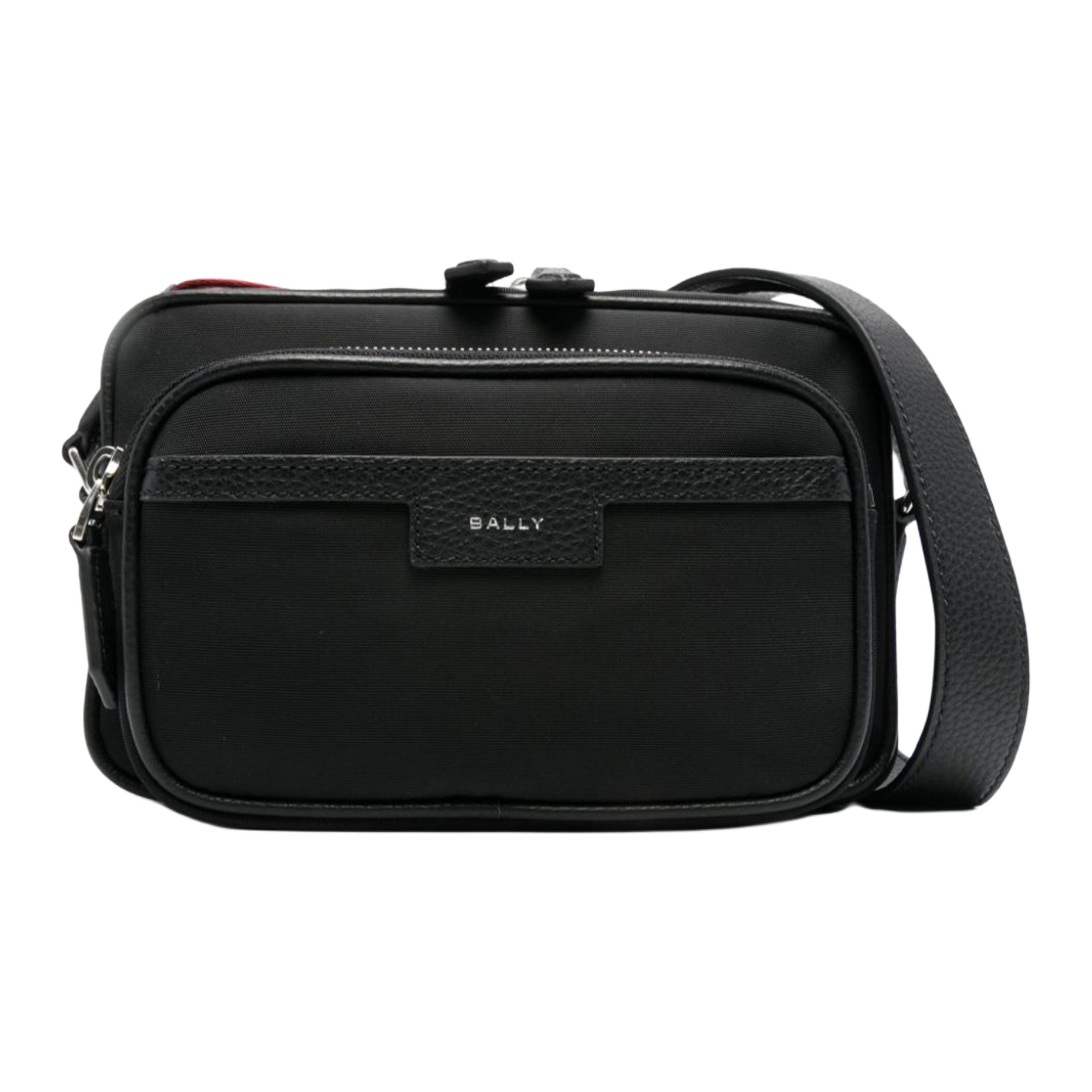 

BALLY Сумка-мессенджер из ткани с кожаными вставками, наплечная сумка, кросс-боди мужская black