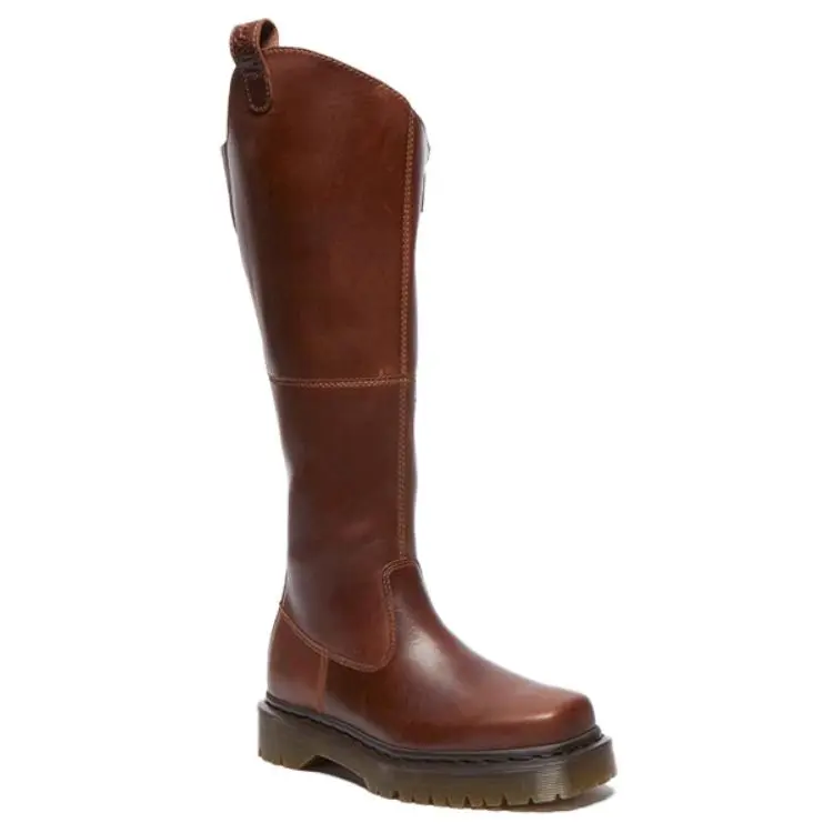 Высокие сапоги 3,5 см женские красно-коричневые Dr.Martens — фото 3