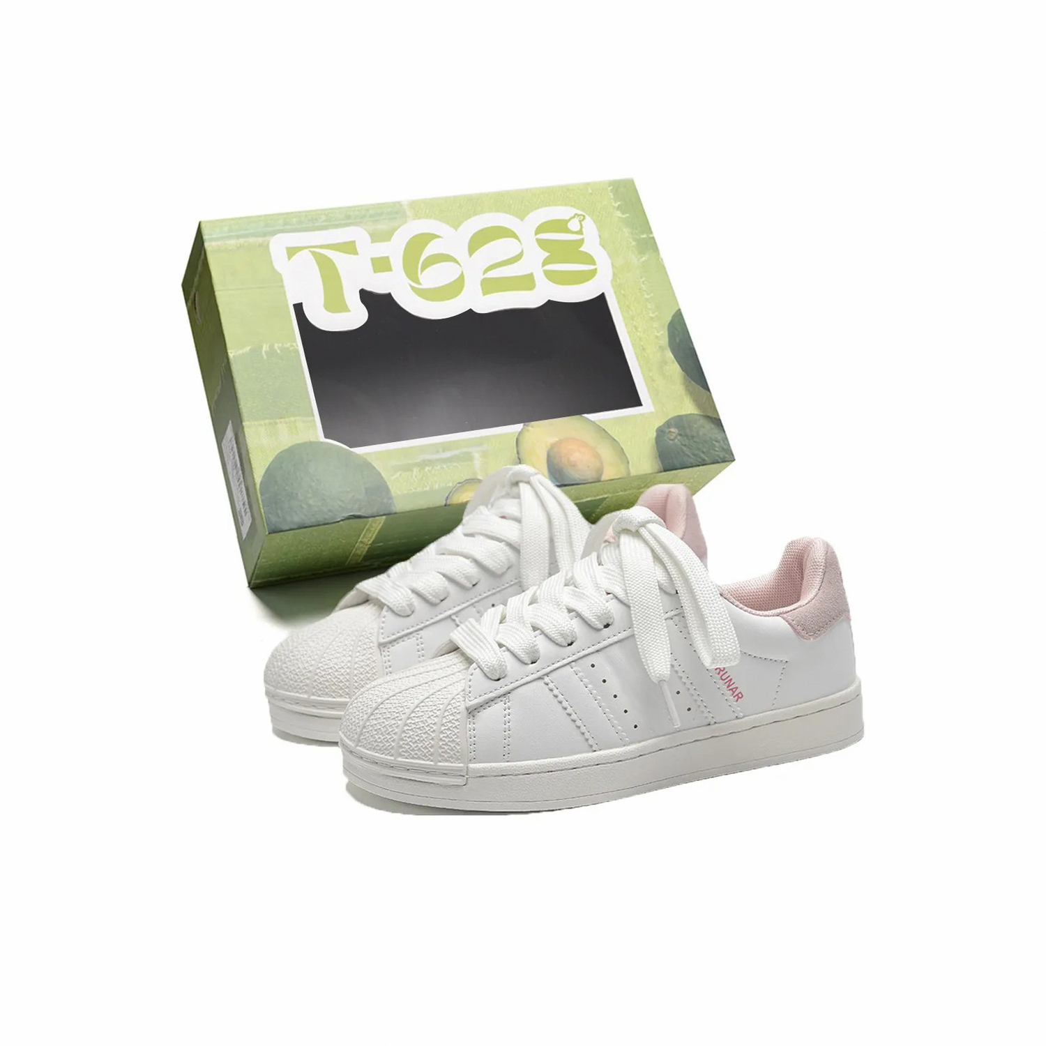 

T628 Износостойкие легкие дышащие нескользящие низкие скейтбордские кроссовки унисекс в коробке розово-белые, цвет Pink White