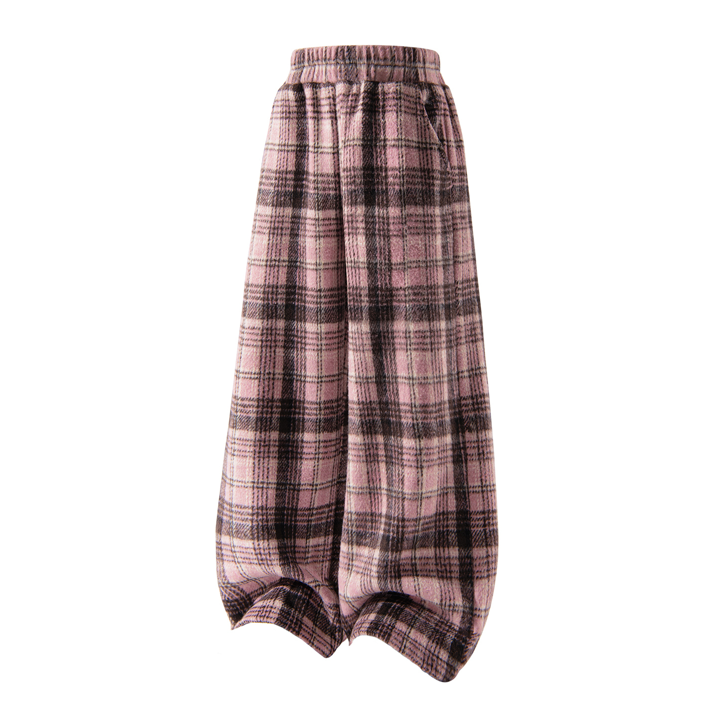 

Детские вязаные спортивные штаны Disney, [Thickened And Fleece-Lined]Solid Color Pink Plaid