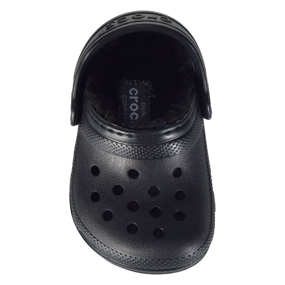 Детские классические сабо на подкладке из пуха для малышей Crocs, черный — фото 4
