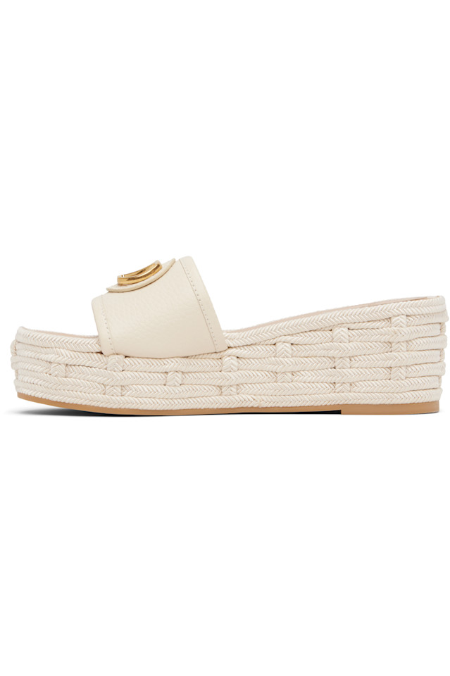 Vlogo signature slide эспадрильи-сандалии Valentino Garavani, цвет ivory — фото 3