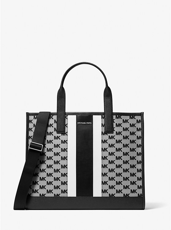 

Сумка-Тоут из жаккарда с логотипом Cooper Michael Kors, черный