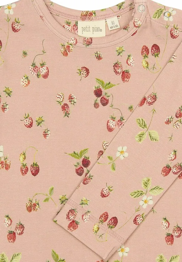 Футболка с длинными рукавами Petit Piao, Misty Rose Strawberry Aop — фото 3