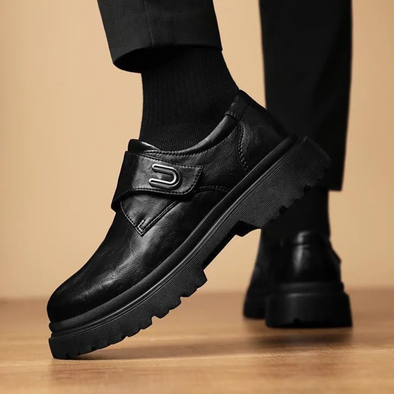 Men's Casual Leather Shoes - Comfortable for Daily use, Commuting, Outdoor Activities, and Gatherings Fusecottc, черный — фото 3