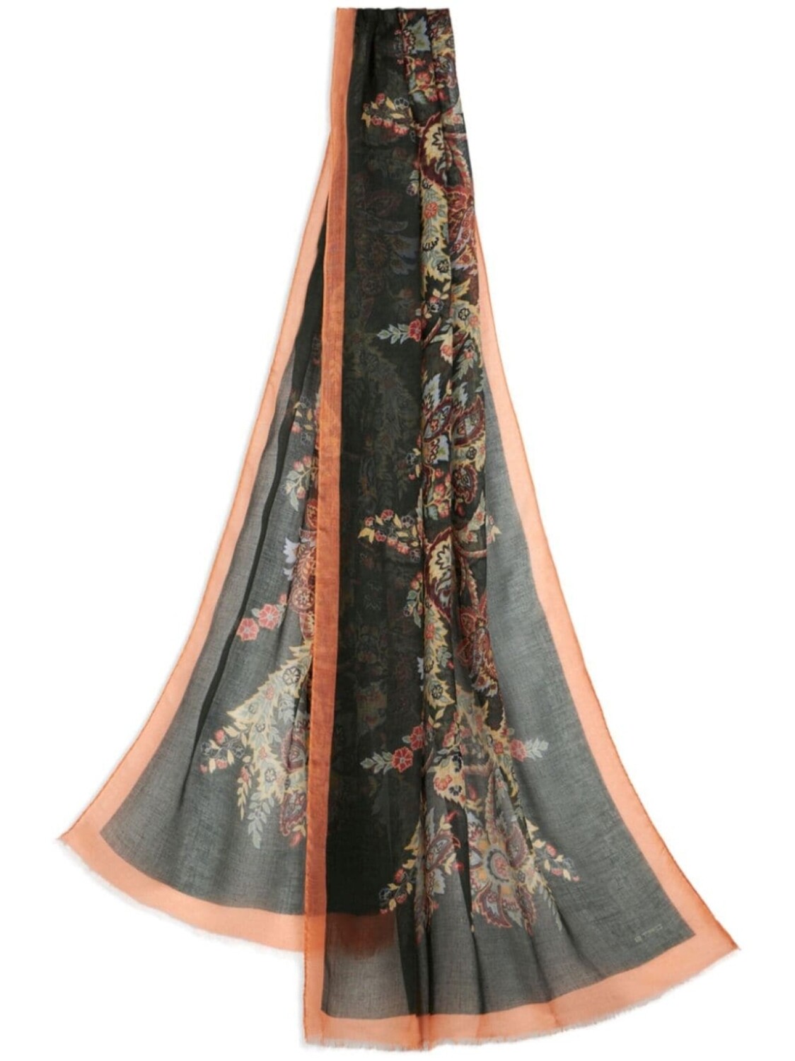 

ETRO шелковый шарф с узором пейсли, зеленый