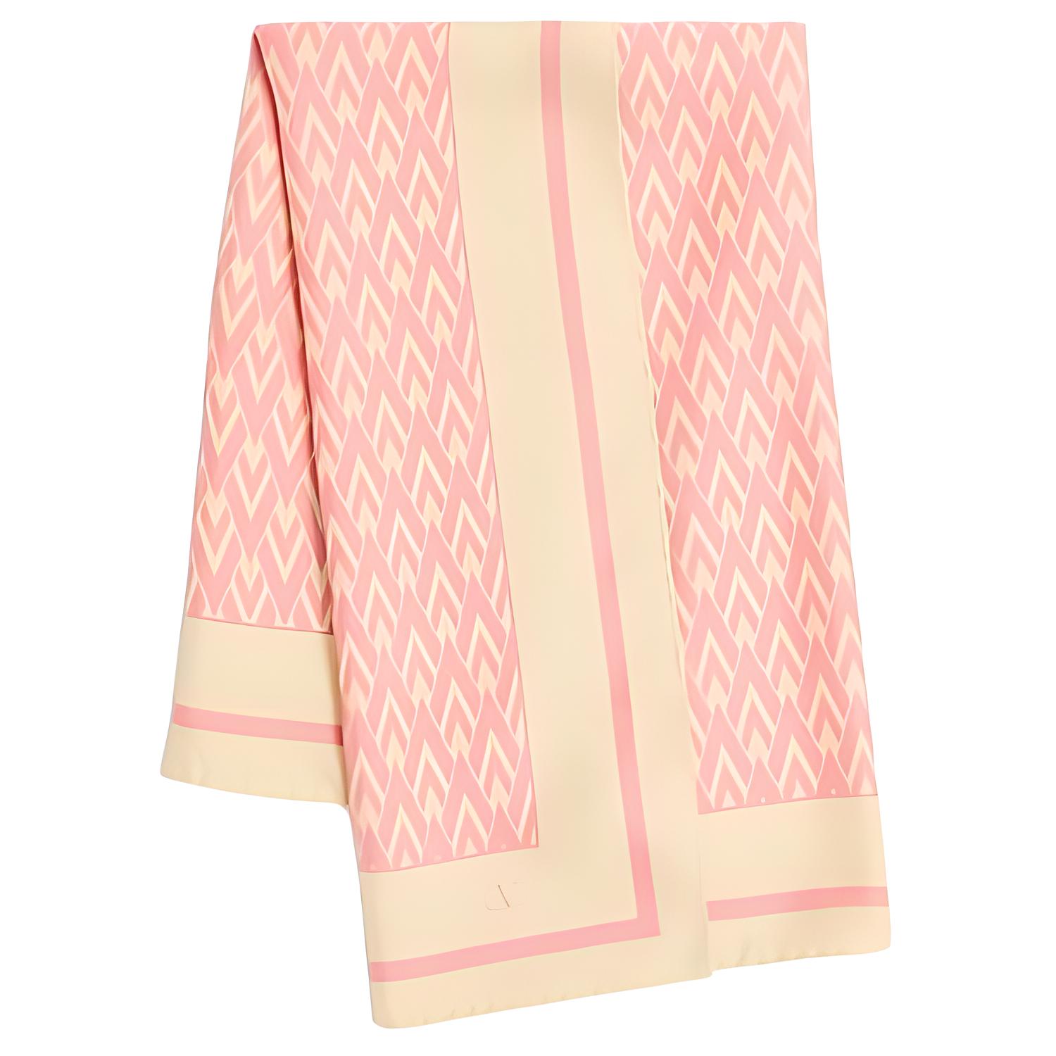 

Valentino Весь шарф с бахромой, Beige Yellow/Pink