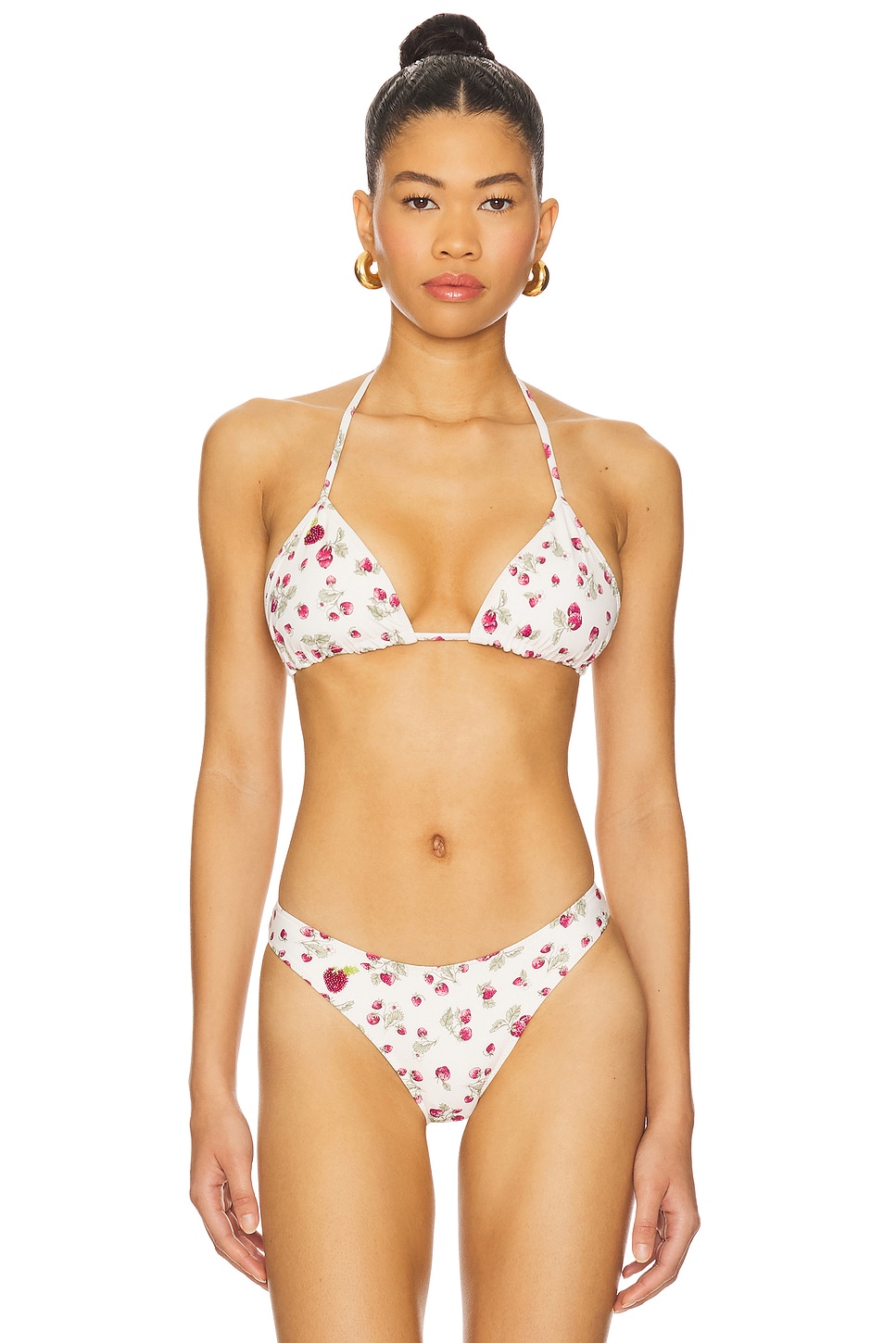 

Бикини-топ "Nick" на бусинах от Frankies Bikinis, strawberry field print