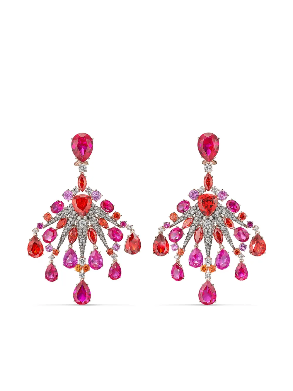 

Серьги Starburst из желтого золота с камнями Anabela Chan, красный