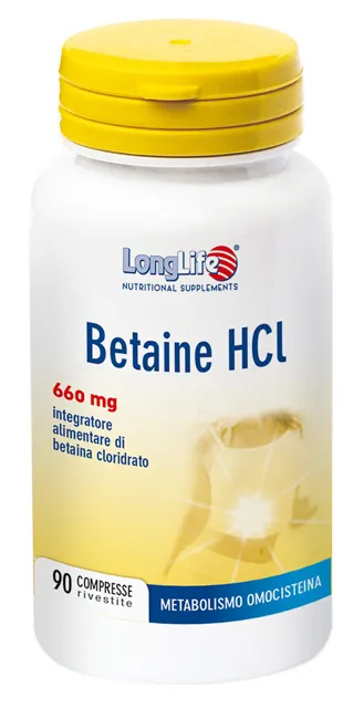 

Добавка LongLife Betaine HCl, 90 таблеток Long Life