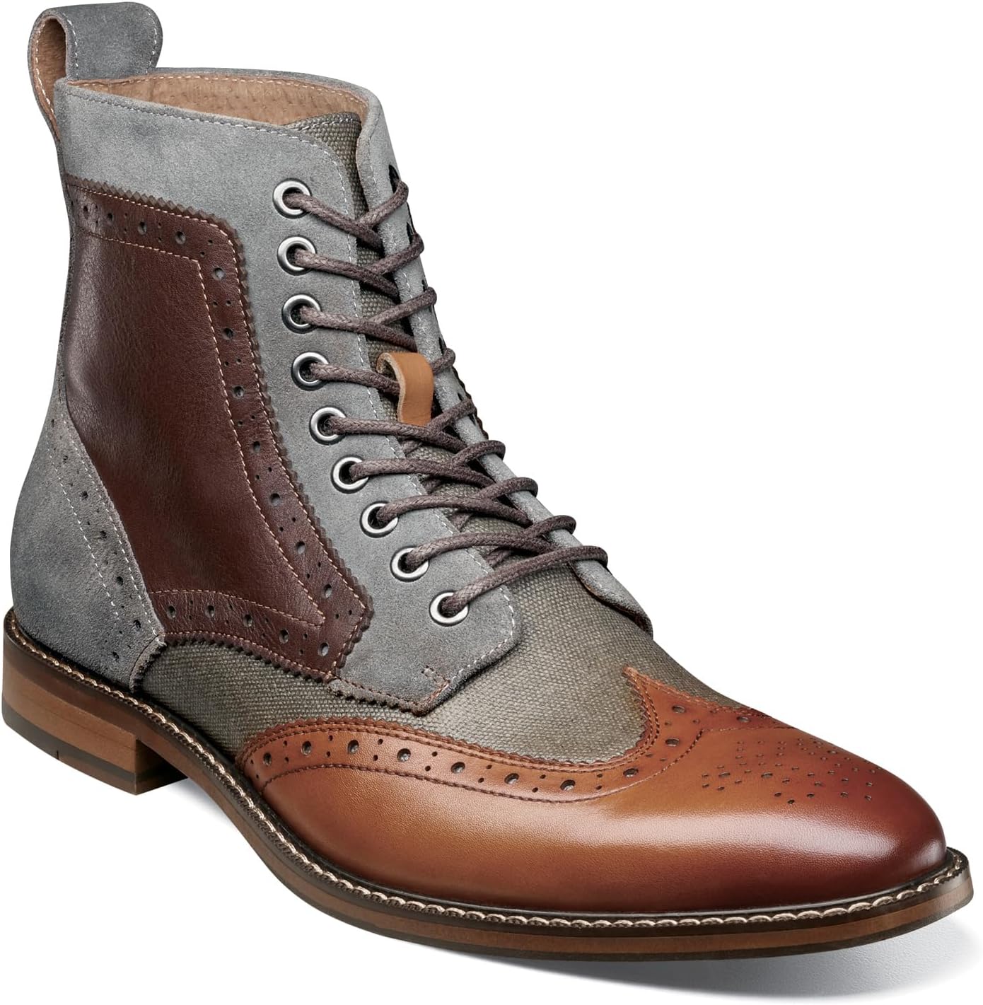 

Мужские ботинки Stacy Adams, Finnegan с крыльчатым носком и шнуровкой, Cognac