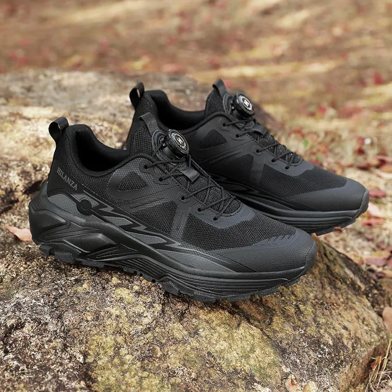 Кроссовки для трейлраннинга Hilanza All-Black, сетчатые спортивные кроссовки, противоскользящие походные ботинки Generic, черный — фото 3