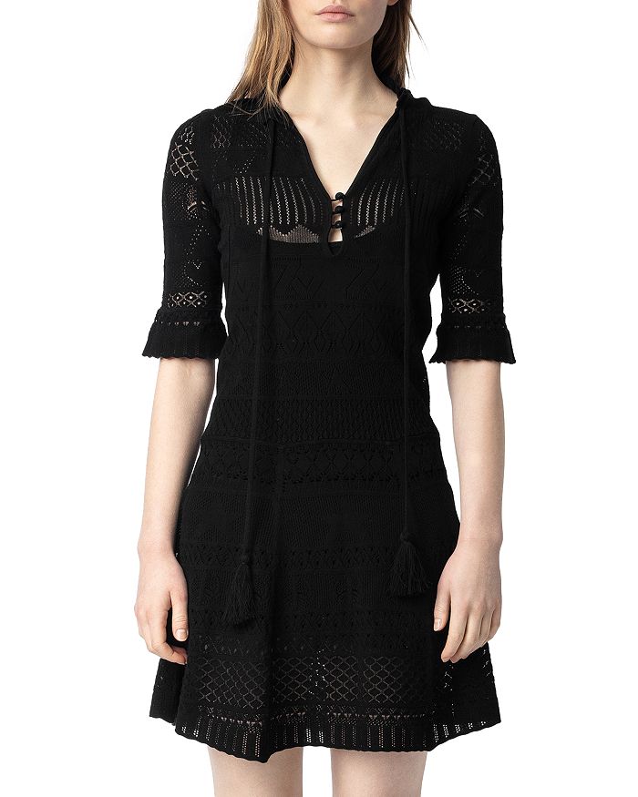 

Платье вязаное ажурное Memphisa Zadig & Voltaire, черный
