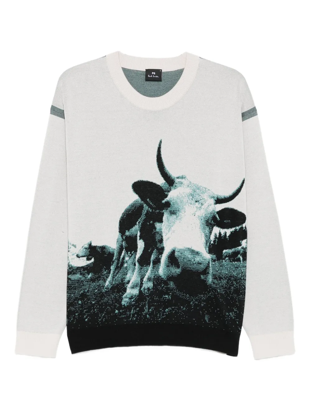 

Жаккардовый свитер Cow PS Paul Smith, серый