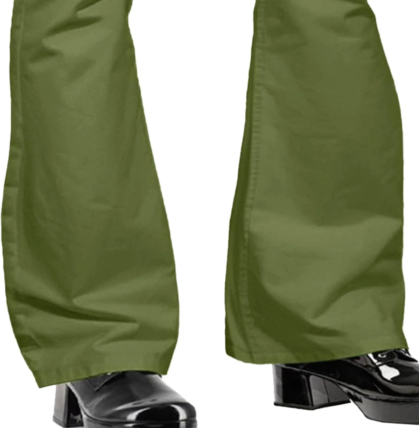 Джинсы клеш, зеленые, Army Green — фото 3