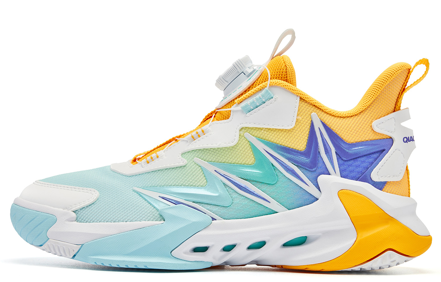 

QIAODAN Детские баскетбольные кроссовки low top Orange Blue нескользящие износостойкие