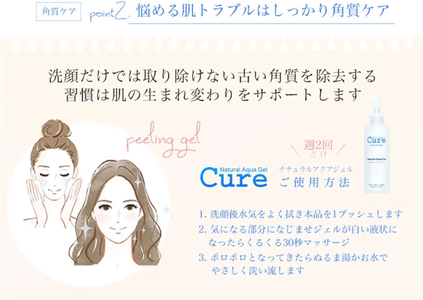 Гель для умывания Cure — Гель для ухода за кожей Natural Aqua Gel C, 250 г — фото 4