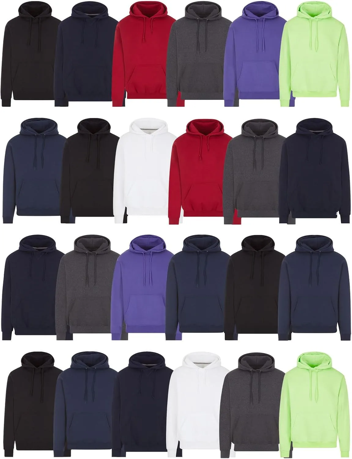 

BILLIONHATS 72-Pack Unisex Hoodies, Adult Cotton-Blend Sweatshirts, Mixed Sizes