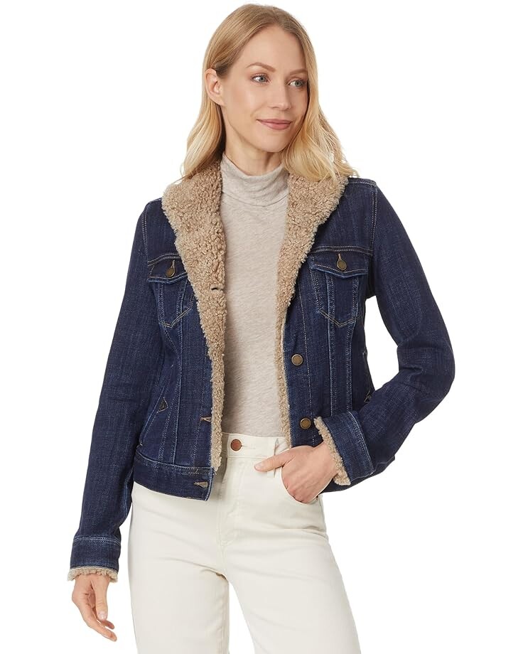 

Куртка Liverpool Los Angeles Sherpa Collar Trucker Jacket Stretch Indigo Slub Denim, цвет Rinse