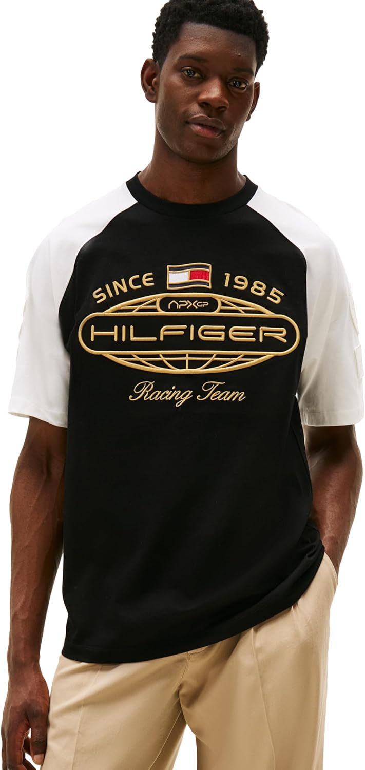 

Мужская футболка Tommy Hilfiger из коллекции APXGP с рукавами реглан, Black/Ecru