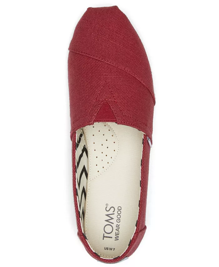 Женские эспадрильи Classic Heritage Canvas Slip-On TOMS, красный — фото 4