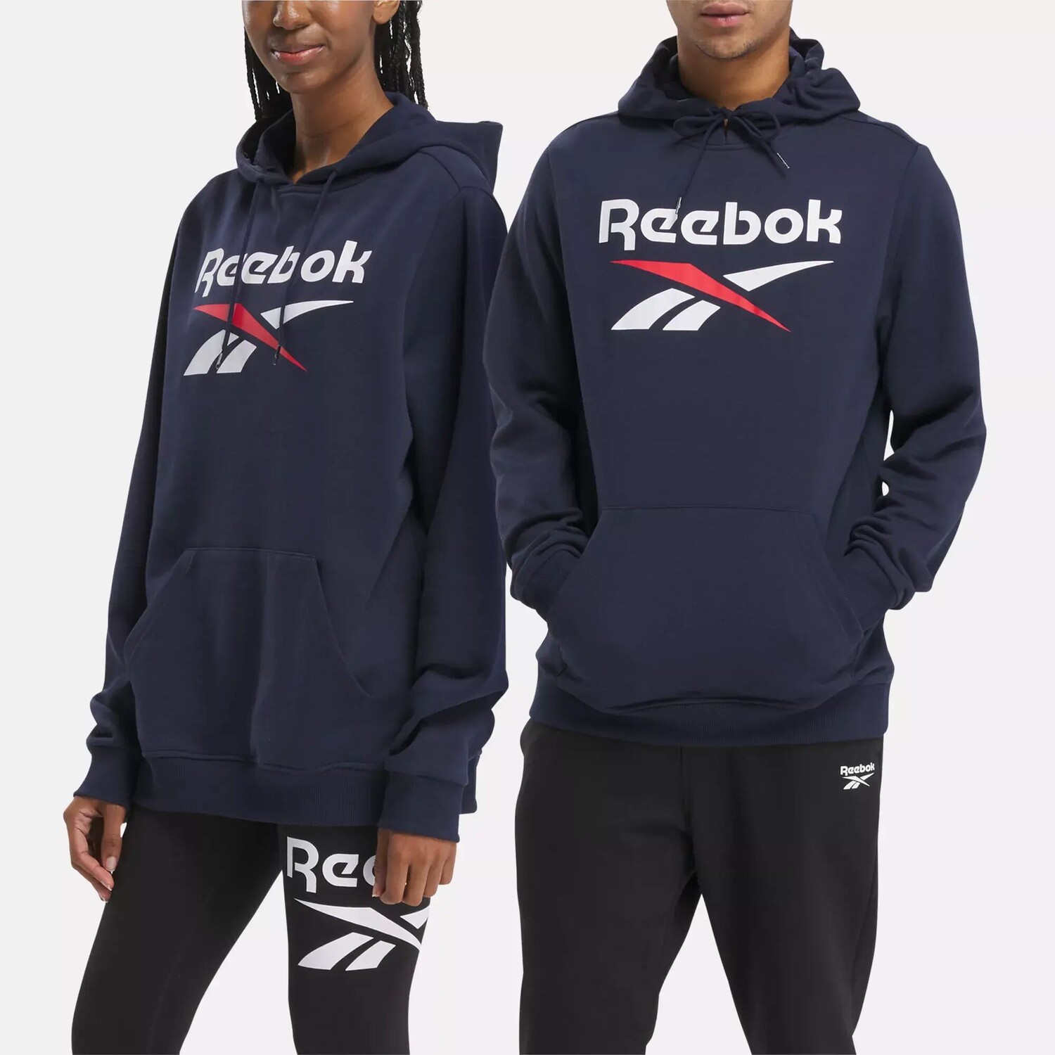 

Флисовый пуловер с логотипом Identity Reebok, военно-морской