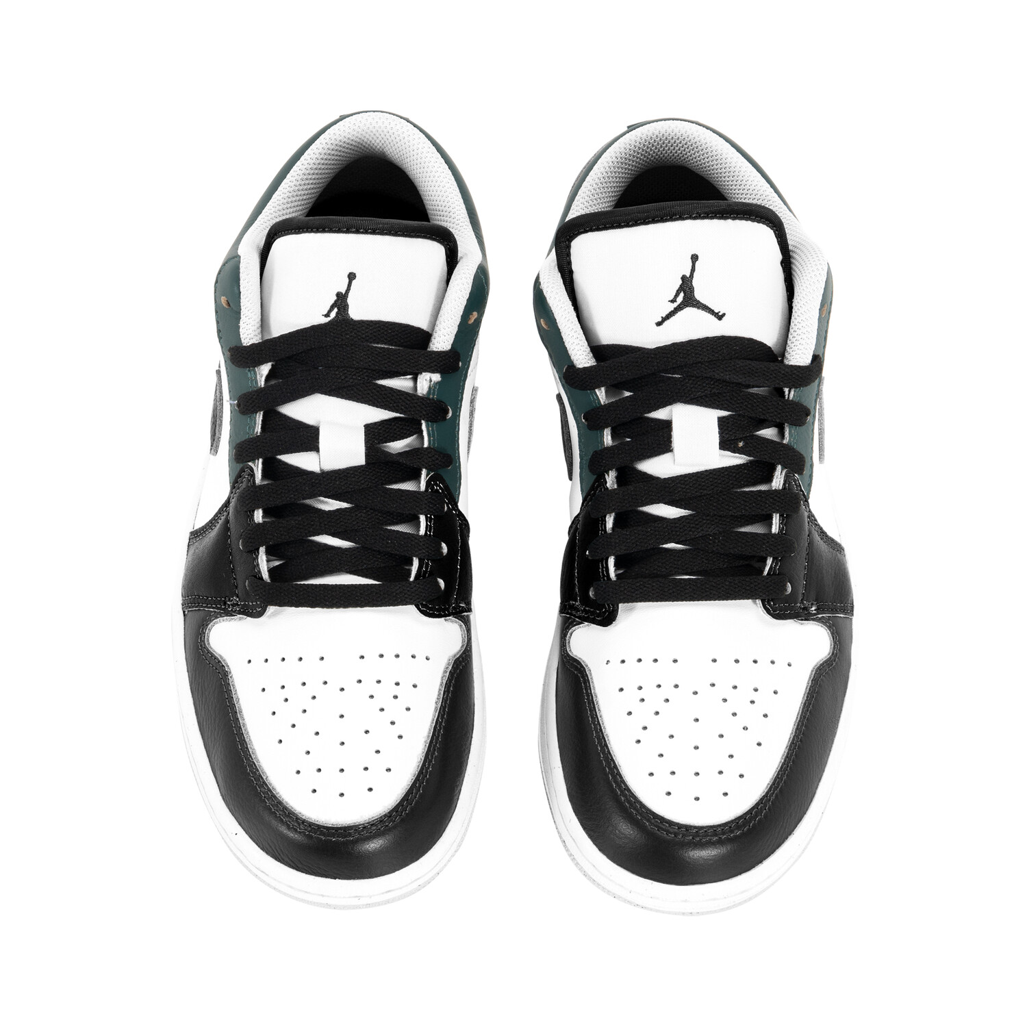 Кроссовки Air Jordan 1 Vintage Basketball Shoes Men Low-top White/Green/Black, белый — фото 3