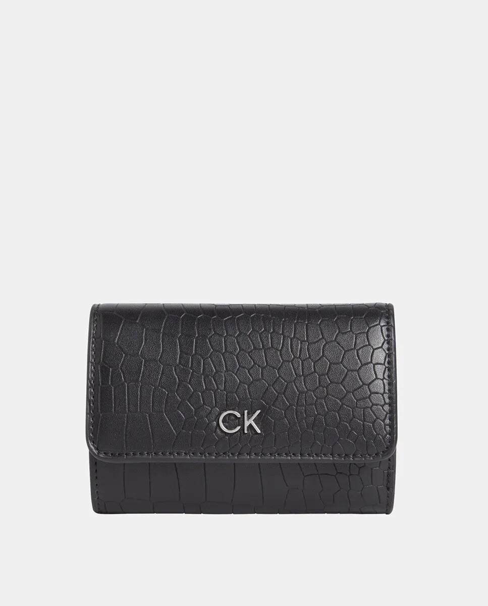 

Кошелек тройного сложения Croco с портмоне Calvin Klein, черный